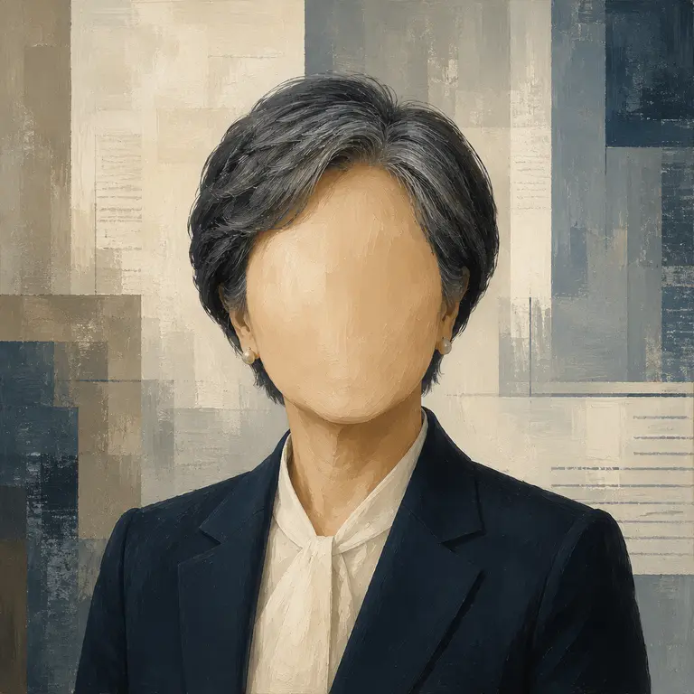 Symbolic portrait illustration for a KYC, AML and financial crime advisor